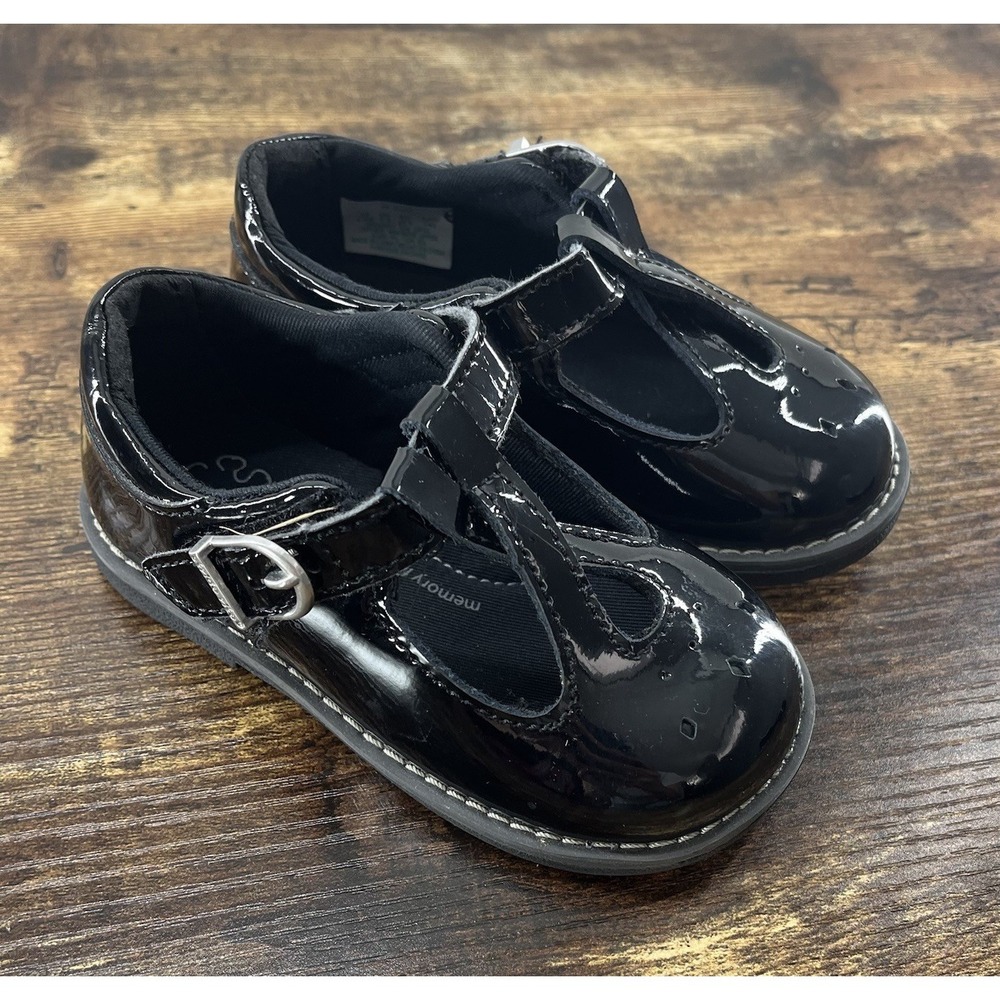 Stride Rite Girls Susie Mary Jane Loafers Black Patent Size 6.5W